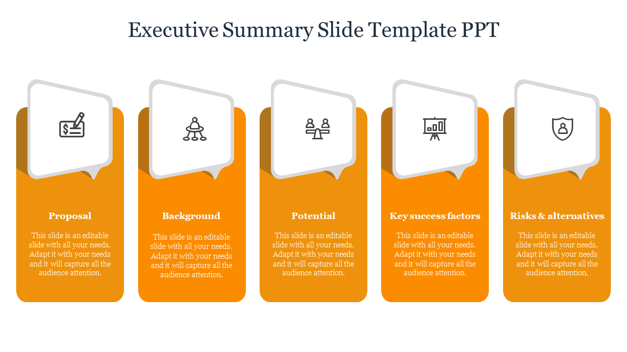 executive summary slide template ppt-Orange
